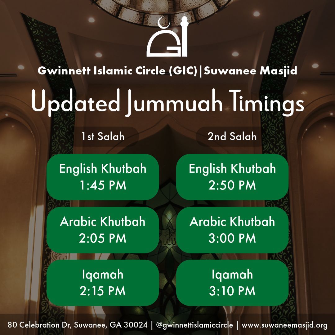 Jumuah Timings